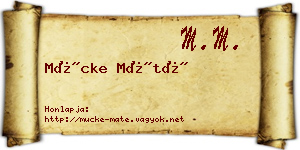 Mücke Máté névjegykártya